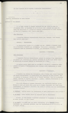 S.E.M.P.A. Société d'Economie Mixte de la Périphérie d'Alençon, nouvelles dénominations de cette société, S.E.M.D.O. Société d'Economie Mixte du Département de l'Orne, modification des statuts