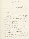 Lettre autographe signée de la femme de lettres Louise Colet sur ses œuvres dramatiques au comédien Louis Fortuné Adolphe Laferrière [1873].