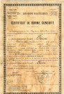 Certificat de bonne conduite (26 août 1905), (collection particulière Maryvonne Thoréton, 2018, AMA)