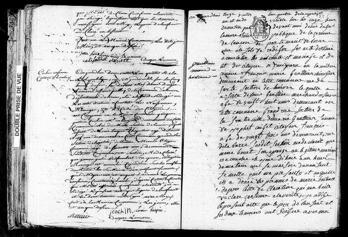 Acte de naissance de REVERT Louise Elisabeth (1er mars 1796),acte de naissance de COCHIN Arsène Constance Emilie (2 mars 1796),acte de naissance de GAUTHIER Marie Hortense (2 mars 1796).