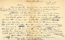 Lettre envoyée à Louise Hervieu la remerciant pour l'envoi de ses deux livres "Sangs" et "Crimes" et de ses dédicaces .