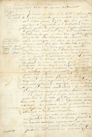 Testament de Louise Boullay veuve Mesnier dite Louise Vallory, donation et legs à la ville d'Alençon (22 mars 1889).