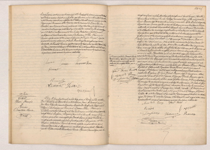 Acte de mariage de ÉPIQUE Léon Adrien et TERRIER Clémence Françoise Maria (10 juin 1905), acte de mariage de GILARD Henri François et RENOU Anastasie Louise (13 juin 1905)
