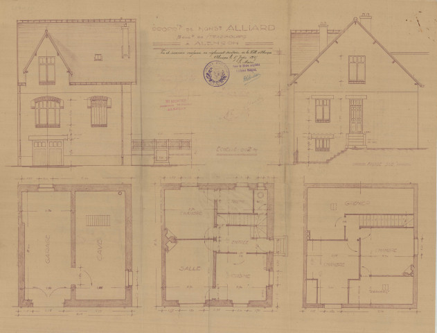permis de construire n°14, Construction d'une maison d'habitation Boulevard de Strasbourg Alençon, (date de décision : 1935), ( auteur du projet, architecte : MERCIER Robert).