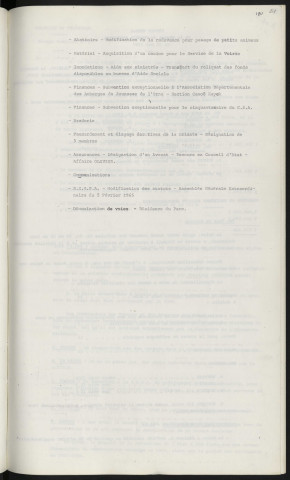 Sommaire sur les affaires à délibérer.