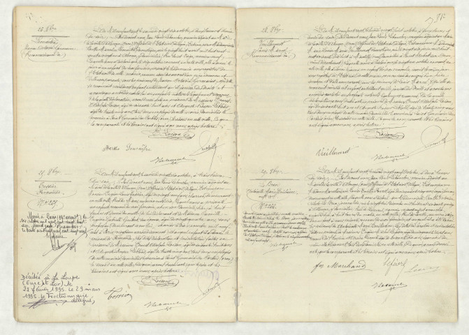 Reconnaissance de LEMAITRE Jeanne Octavie Germaine (26 octobre 1907),acte de naissance de TESSIER Fernande (25 octobre 1907),reconnaissance de VUILLERMOT Louis Marcel (28 octobre 1907),acte de naissance de LE BREN Antoinette Marie Emilienne enfant naturel (29 octobre 1907).