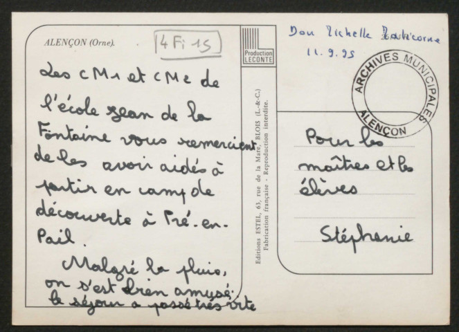 Alençon (Orne), Grande Rue, multivue, Alençon, édition Estel, Blois, sd,(15x10,5).
