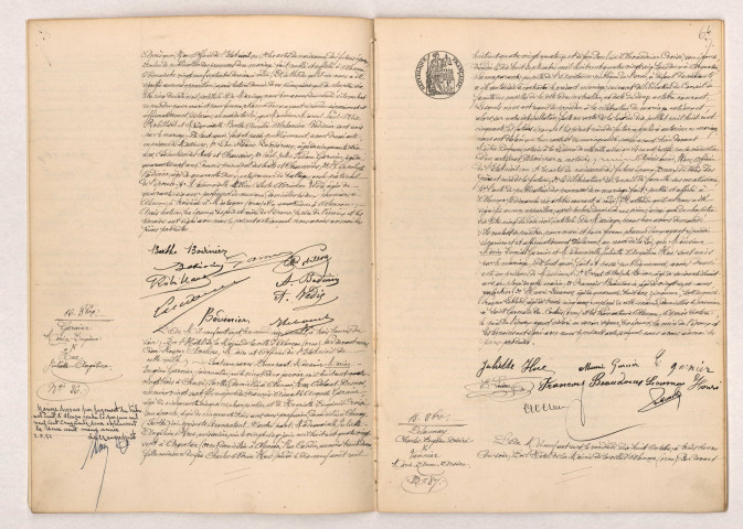 Acte de mariage de ROBILLARD Marcel Paul Alix et BODINIER Berthe Aurélie Alphonsine (14 Octobre 1907), GARNIER Morice Eugène et HUE Juliette Angélique (16 Octobre 1907), DELAUNAY Charles Eugène Désirée et VANNIER Marie Anne Arsène (18 Octobre 1907).