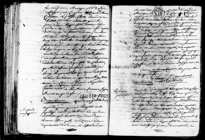 Acte de naissance de ROSEAU Antoine Théodore (20 mars 1796),acte de naissance de MARCHAND Jean Jacques (20 mars 1796),acte de naissance de LESIMPLE Julie Rosalie (21 mars 1796).