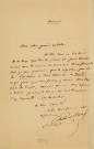 Lettre autographe signée de l'écrivain Amédée de Rolland à l'acteur Adolphe Laferrière (sd) .