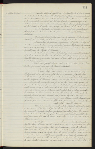 Changement de nom pour certaines rues, proposition de nom du jeune lieutenant Camille Violand qui habitait Rue de l'Ecole, élève au lycée d'Alençon, ainsi que les noms du Capitaine Aveline tombé au champ de bataille de Dancourt et du Lieutenant Violand Camille tombé en Champagne soient donnés Rues de l'Ecole et de l'Emulation, lettre de M. le Colonel GRAMAT 132e Régiment d' Infanterie (RIT).