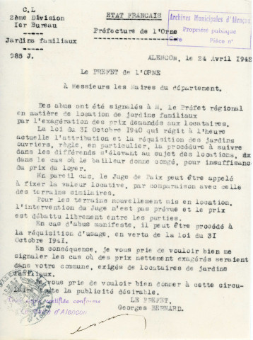 Aménagement Perseigne sud, jardins familiaux, terrains de football, vélodrome, plan masse (Services techniques, éch.1/1000, 18/11/1975, n°VA269) (83.5 x 59.7)