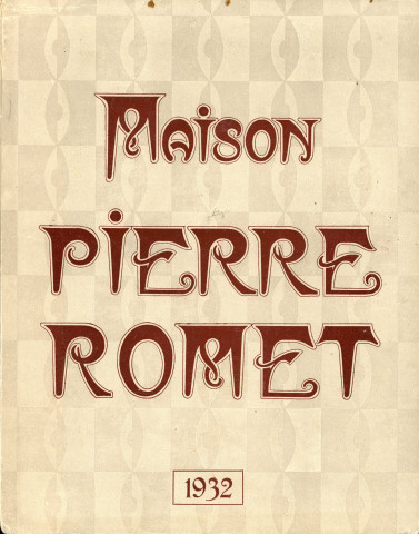 Maison Pierre Romet, publicité : agenda (1932) (imprimerie Alençonnaise).