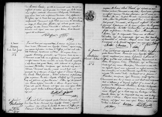 Registre des actes de naissance et adoption (1854).