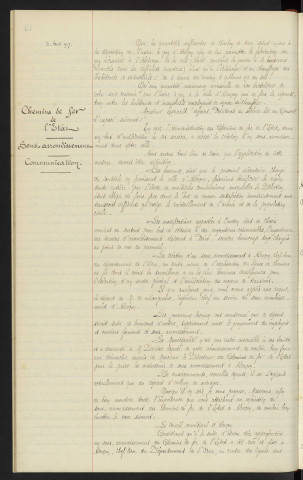 Examen du matériel de la maison Guillet, refus de la mise en sursis des entrepreneurs de vidanges de la ville d'Alençon, concours mécanicien, demande de Mr ESNAULT. Chemin de fer de l'état, sous-arrondissement, communication