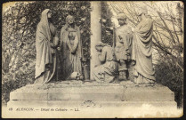 Alençon (Orne), détail du calvaire, carte postale ancienne noir et blanc n°48, édition Léon et Lévy (Paris), marque LL. (sd), (14x9), AMA.