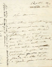 Lettre autographe signée de la femme de lettres Louise Colet au comédien Louis Fortuné Adolphe Laferrière (22 octobre 1872).
