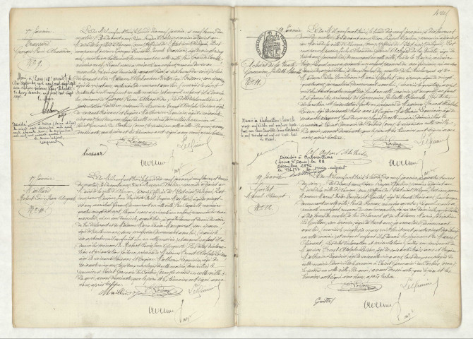 Acte de naissance de TRASSARD Georges René Alexandre (17 janvier 1903),MAILLARD Robert Louis Jean Auguste (17 janvier 1903),ACHARD DE LA VENTE Germaine Juliette Blanche (19 janvier 1903),GUITET Marcel Clément (19 janvier 1903).