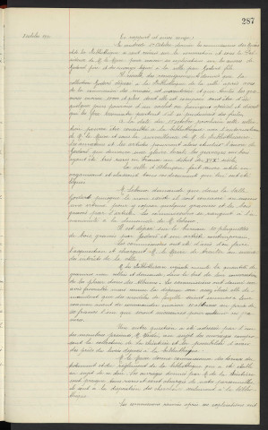 Œuvre de Godard père légués par Mme veuve GODARD et sont fils, délibération du 18 Mars 1865, cachet ou poinçon sur les œuvres, consultation à la bibliothèque, œuvre Mr de la Sicotière, Mr DINIER archéologue Parisien, Mr PINAULT typographe n°25 place de la Halle au Blé, rapport