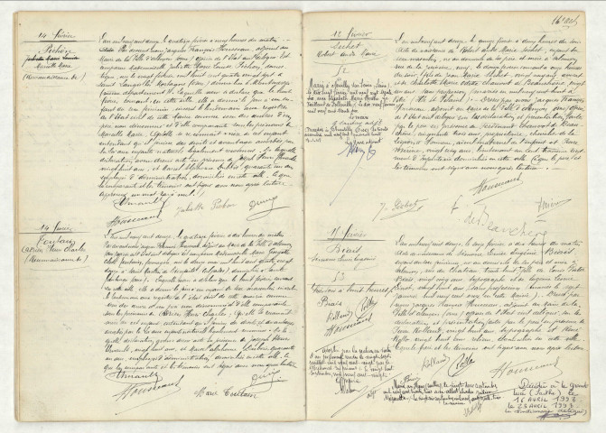 Reconnaissance de PICHON Marcelle Marie (14 février 1912),reconnaissance de TOUTAIN Adrien Henri Charles (14 février 1912)acte de naissance de SECHET Robert André Marie 12 février 1912),acte de naissance de BIAIS Simone Louise Eugénie (15 février 1912).