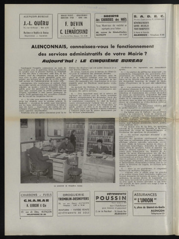 Cité des Ducs, bulletin municipal officiel de la Ville d'Alençon et des communes périphériques n°11 (janvier 1968).