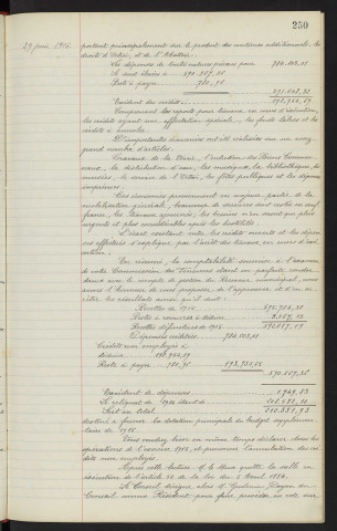 Comptabilité de la ville, compte de gestion au receveur municipal et compte administratif au Maire pour l'exercice 1915, rapport