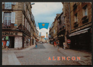 Alençon (Orne), Rue piétonne dans le centre ville, carte postale semi-moderne couleur n°21, Artaud frères éditeurs, Carquefou Nantes, (date d'utilisation : 14 octobre 1986), (15x10,5), AMA.