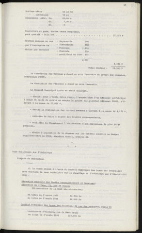 École Jules Ferry, acquisition d'un bâtiment préfabriqué à usage de salle de sports. Taxe municipale sur l'éclairage, projet de convention.