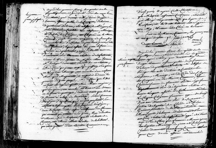 Acte de naissance de HAYENNE Jean Joseph (23 décembre 1795),acte de naissance de JULLIARD Auguste Jean François (20 avril 1796).