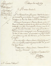 Établissement de boutiques autour de la Halle au blé (1819), projet (architecte Delarue) : correspondance, état des honoraires.
