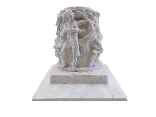 1% culturel du lycée Alain, étude pour l'embase de mât (1966) (plâtre original) (20 x 20 x 20cm), (René Letourneur).