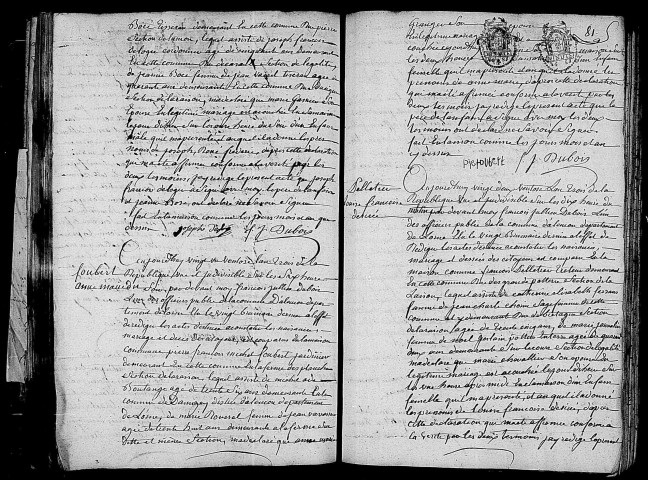Acte de naissance de BOCE Joseph Frédéric (10 mars 1795),acte de naissance de FOUBERT Anne Marie (11 mars 1795),acte de naissance de PELLETIER Louise Françoise Désirée (11 mars 1795).