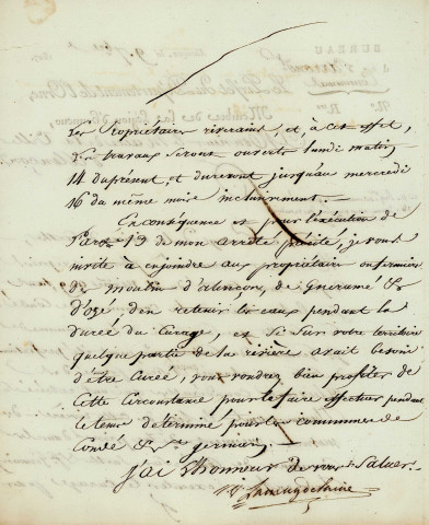 navigation intérieure, entretien des cours de la Briante, curage et enlèvement d'immondices, adjudication : rapport, arrêté ; écourue : correspondance