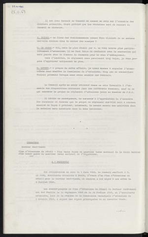 Secteur Alençon Cerisé, plan d'urbanisme de détail, création d'une Z.A.D. et d'une Z.A.C. Urbanisme, secteur Nord-Ouest, plan masse guide du quartier sous-secteur de la croix Mercier, plan de masse guide du quartier sous-secteur de l'hippodrome.
