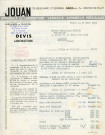Catalogues, fiches techniques du petit matériel de laboratoire, du matériel spécial pour laboratoires d'analyses médicales, de la verrerie de laboratoire, des étuves bactériologiques,des agitateurs, des centrifugeurs de laboratoire, du photocolorimètre monocellule des établissements Jouan, devis(1951).
