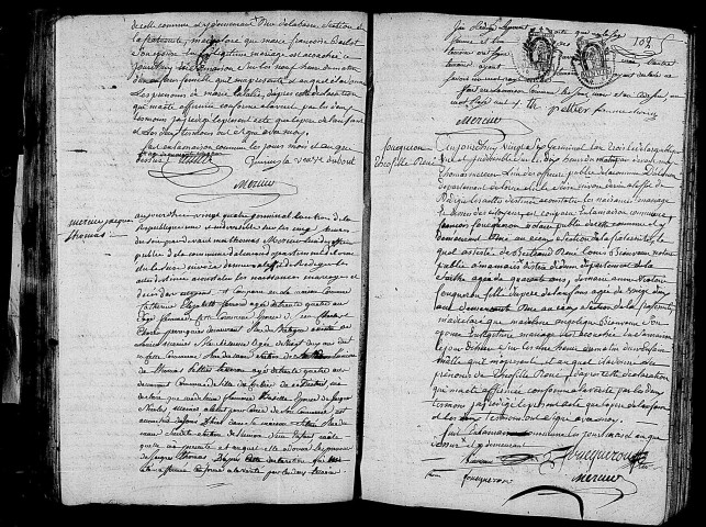 Acte de naissance de TESSIER Marie Eulalie (12 avril 1795),acte de naissance de MERCIER Jaques Thomas (12 avril 1795),acte de naissance de FOUQUERON Théophile René (14 avril 1795).