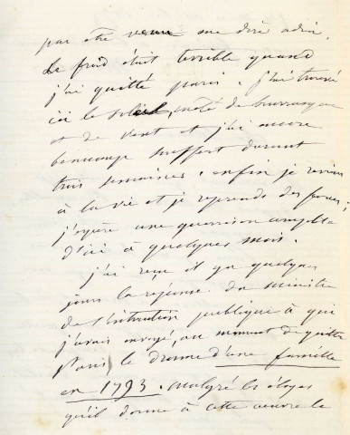 Lettre autographe signée de la femme de lettres Louise Colet au comédien Louis Fortuné Adolphe Laferrière (18 mars 1873).