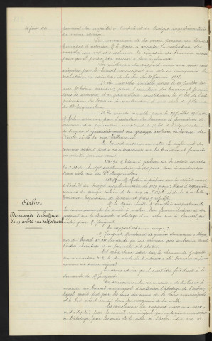 Groupe scolaire de la rue de l'Asile et de la rue Lallemand, école de filles de la rue du Docteur BECQUEMBOIS, marché des travaux de serrurerie, demande de résiliation, rapport . Arbres, demande d'abatage d'un arbre rue de Lancrel, demande de Mr JUIGNET demeurant rue de Lancrel n°111