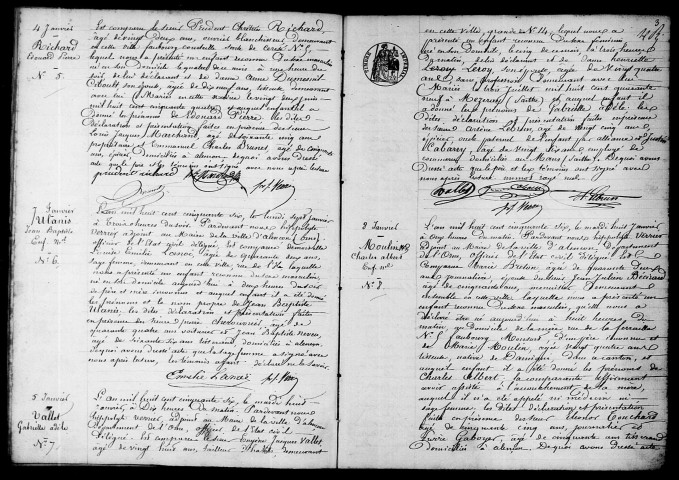 Registre des actes de naissance et adoption (1856).