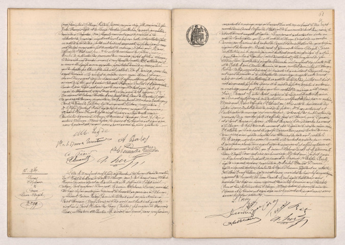 Acte de mariage de BULLOT Auguste François et LEGUÉ Louise Maria (16 décembre 1909), Acte de mariage de LUCAS Alphonse et CORON Léonce Angèle (16 décembre 1909).