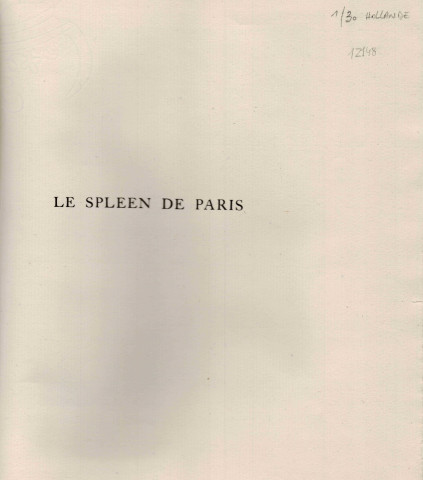 Baudelaire, le spleen de Paris, avec des illustrations de Louise Hervieu, Paris, éditions de la Banderole, [1922], Petit in-quarto broché, un des 30 numérotés sur Hollande (n°25).