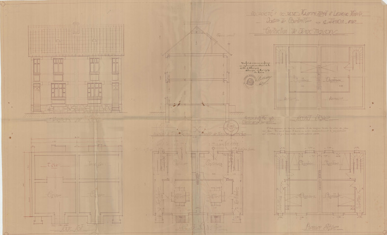 permis de construire n°25, Construction d'une maison d'habitation Route de Courteille Alençon, (date de décision : 25/05/1929).