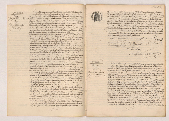 Acte de mariage de RAVET Georges François Clément et FAIVRE Marie Henriette (31 juillet 1905), transcription du jugement de divorce de HURTELOUP Henri Constant et BOSSARD Angeline (4 août 1905)