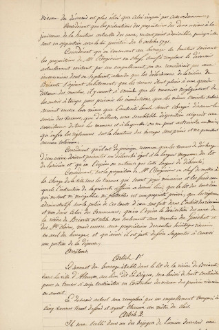 Rivière la Briante, aménagement du barrage de la Bique (8 janvier 1829) : arrêté préfectoral ; établissement d'un barrage dans le lit de la Briante (rue des Fossés de la Barre) (8 mai 1838-12 janvier 1839) : correspondance.