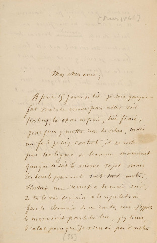 Lettre autographe signée de l'écrivain Amédée de Rolland à l'acteur Adolphe Laferrière [mars 1861] .