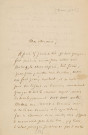 Lettre autographe signée de l'écrivain Amédée de Rolland à l'acteur Adolphe Laferrière [mars 1861] .
