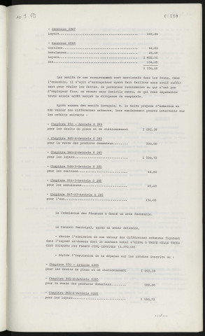 Finances, admissions en non-valeur.