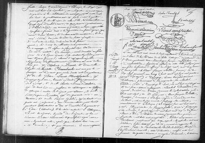 Registre des actes de mariage (1830).