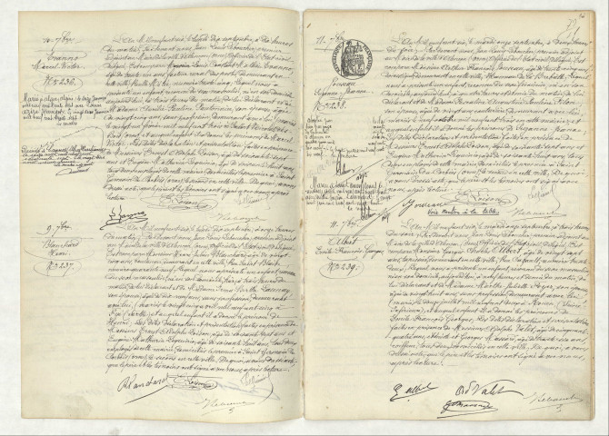 Acte de naissance de EVANNO Marcel Victor (10 septembre 1906), acte de naissance de BLANCHARD Henri (9 septembre 1906), acte de naissance de JOUSEAU Suzanne Jeanne (11 septembre 1906), acte de naissance de ALBERT Emile François Georges (11 septembre 1906).