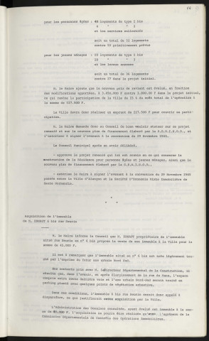 Résidence pour personnes âgées et jeunes ménages, projet modifié, avenant à la convention S.E.M.I.N.O.R. Acquisition de l'immeuble de Mr ERNAUT 6 bis rue Seurin.